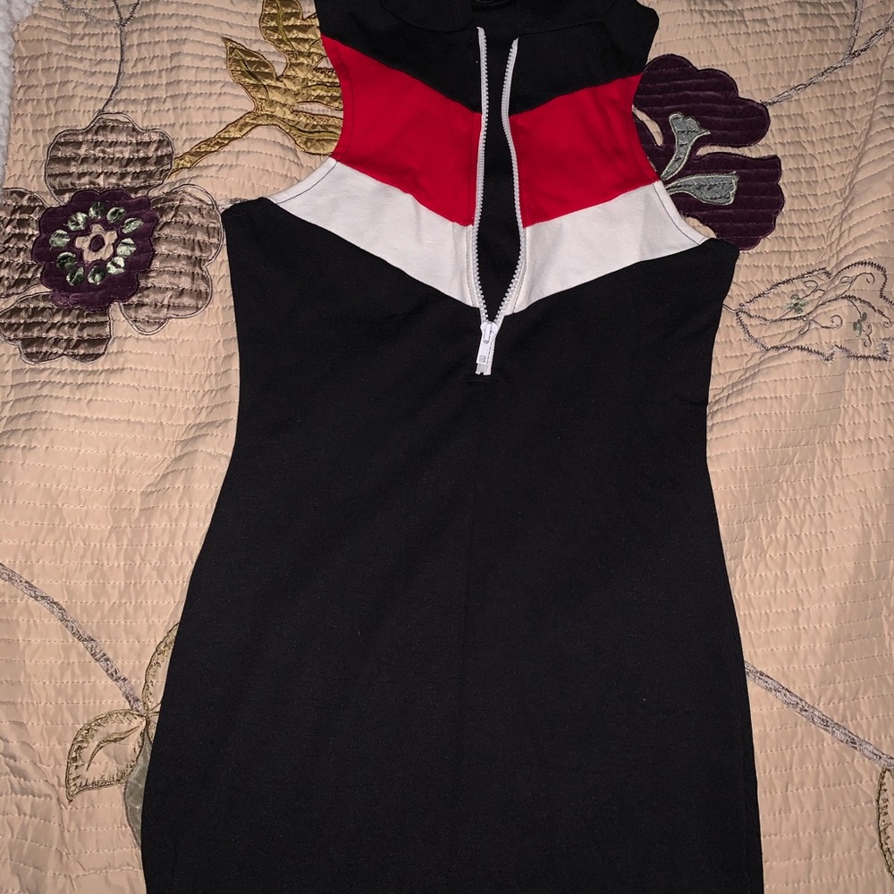 Tommy Hilfiger inspired bodycon zip up dress